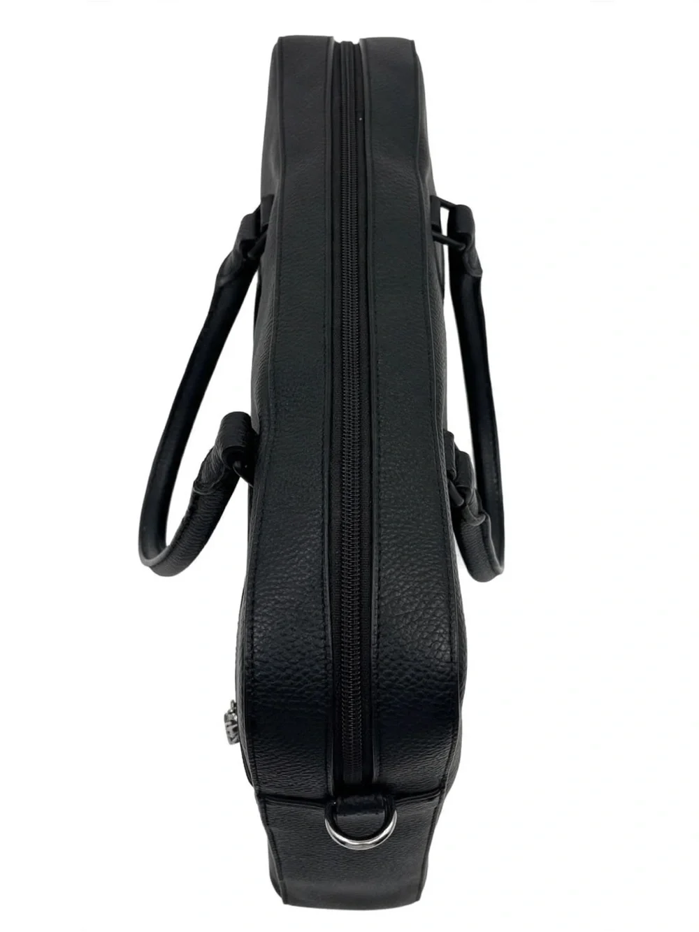 Michael Kors Black Pebbled Leather Briefcase with Silver Hardware